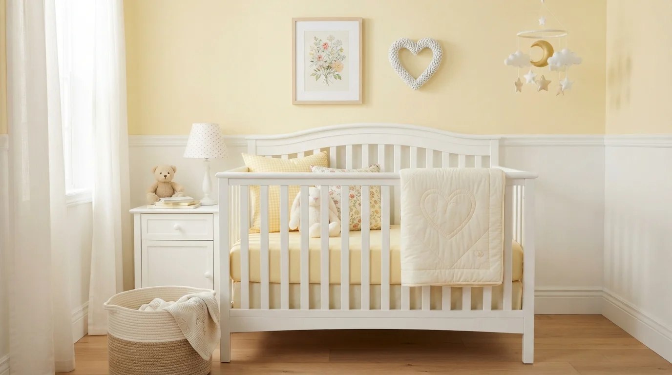 Buttercup Dream Nursery — yellow nursery painted in San Pedro Morning