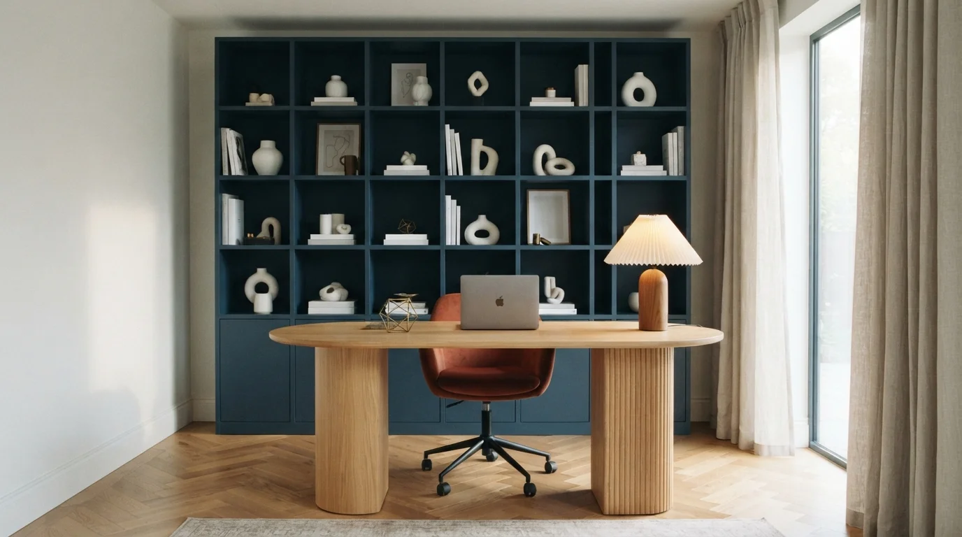 blue home office color idea — Commercial White · PPG / Glidden