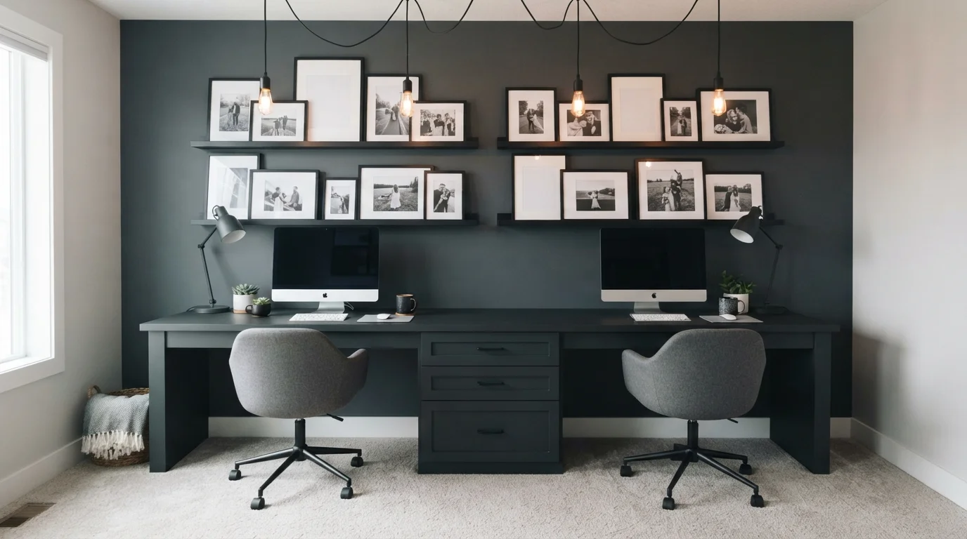 gray home office color idea — Outerspace · Sherwin-Williams