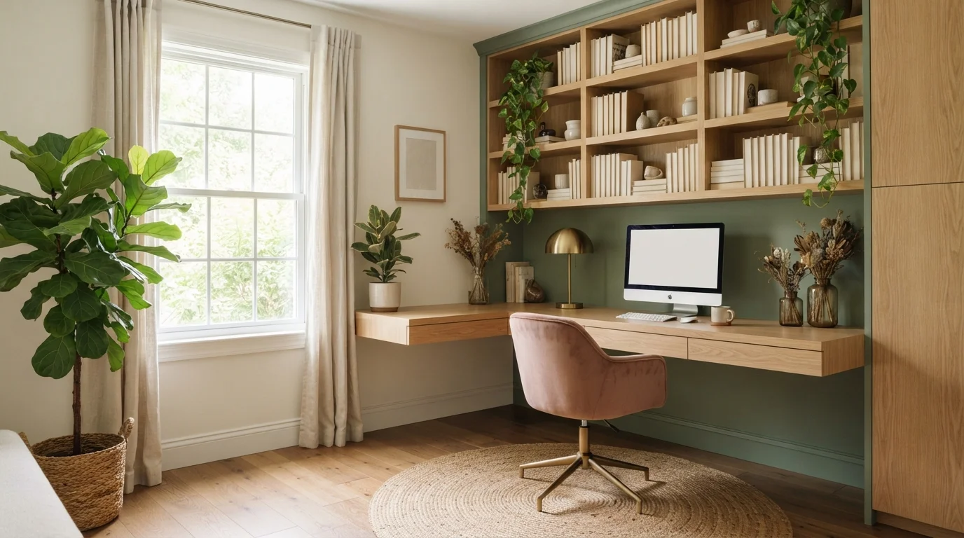 green home office color idea — Squirrel · Behr