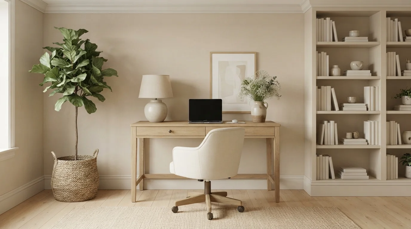 neutral home office color idea — Sand Castle · Behr