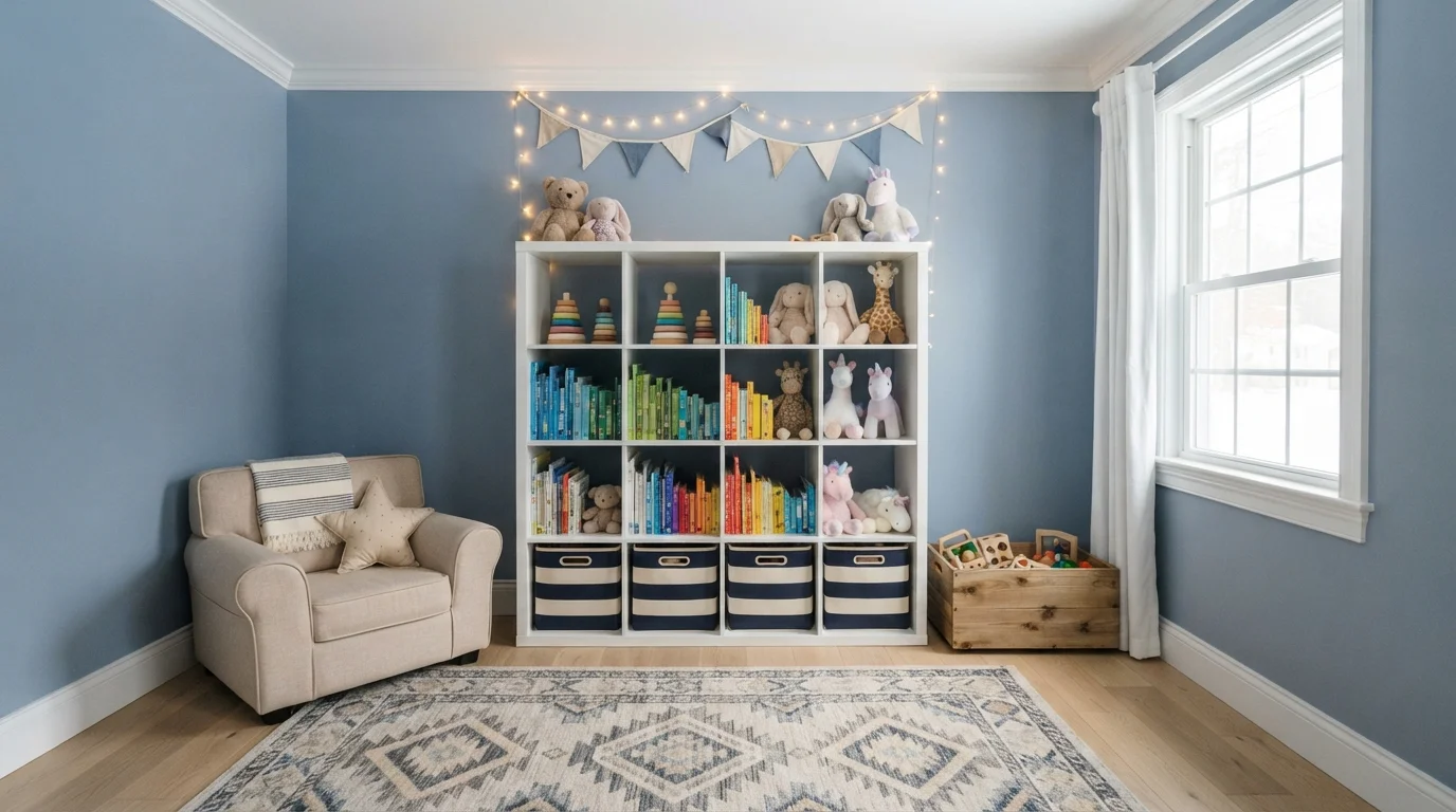 Storybook Sky Blue — blue playroom painted in John's Blue
