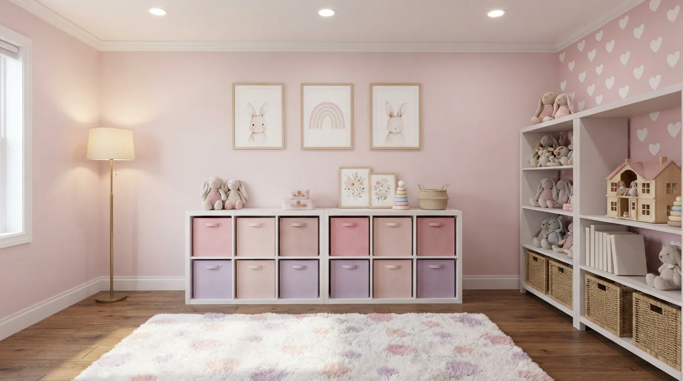 Whimsical Blush Nursery — pink playroom painted in Iced Cherry