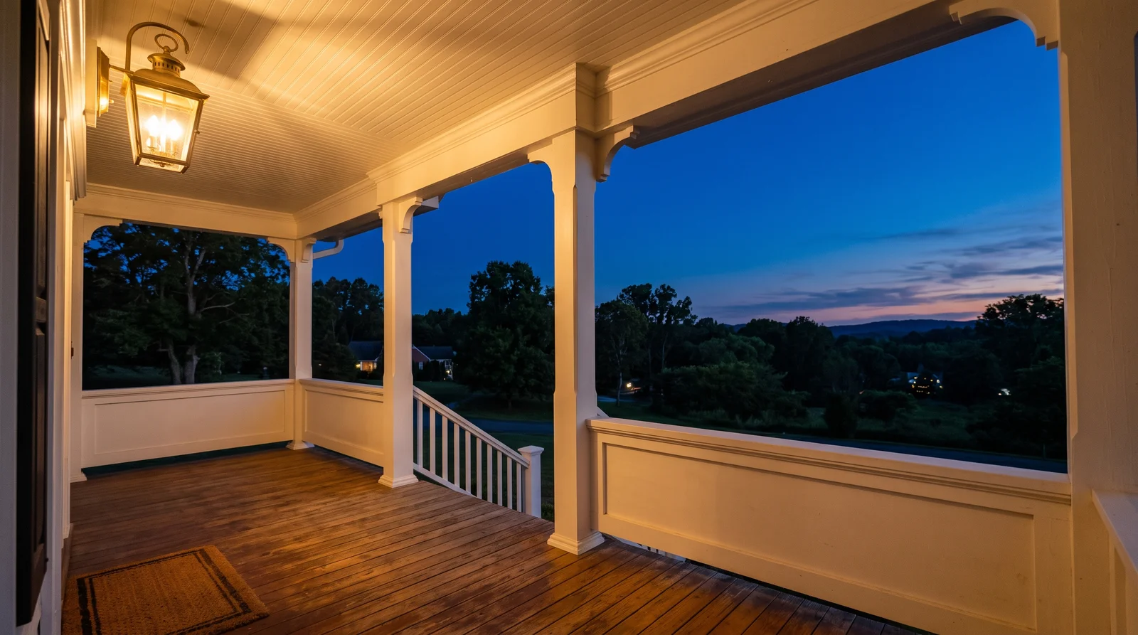 Quiet White Glow — porch ceiling painted in Alabaster