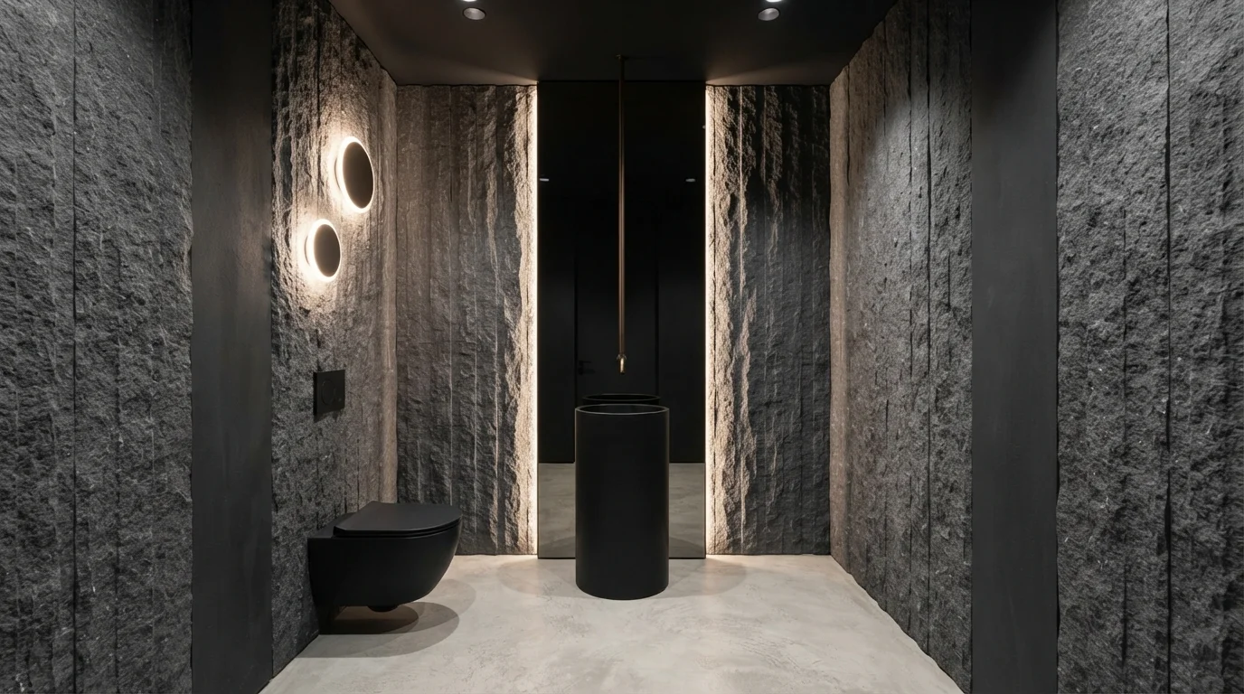 black powder room color idea — Hocus Pocus · Backdrop