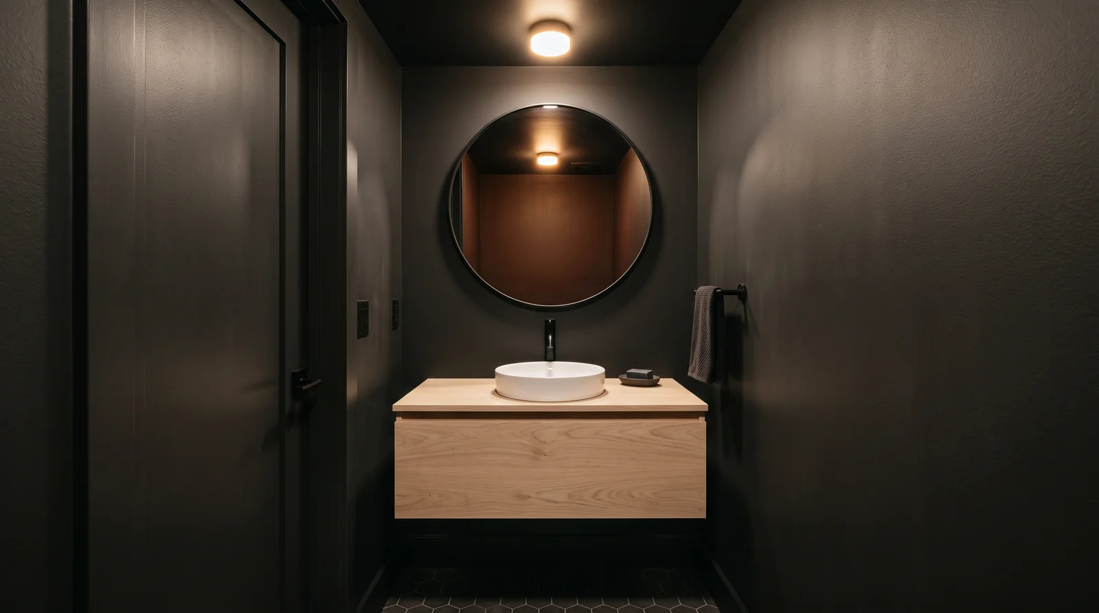 color drenching — trending powder room colors 2026