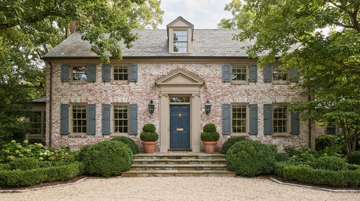 Historic Harbor Colonial — blue shutters painted in Beyond The Stars