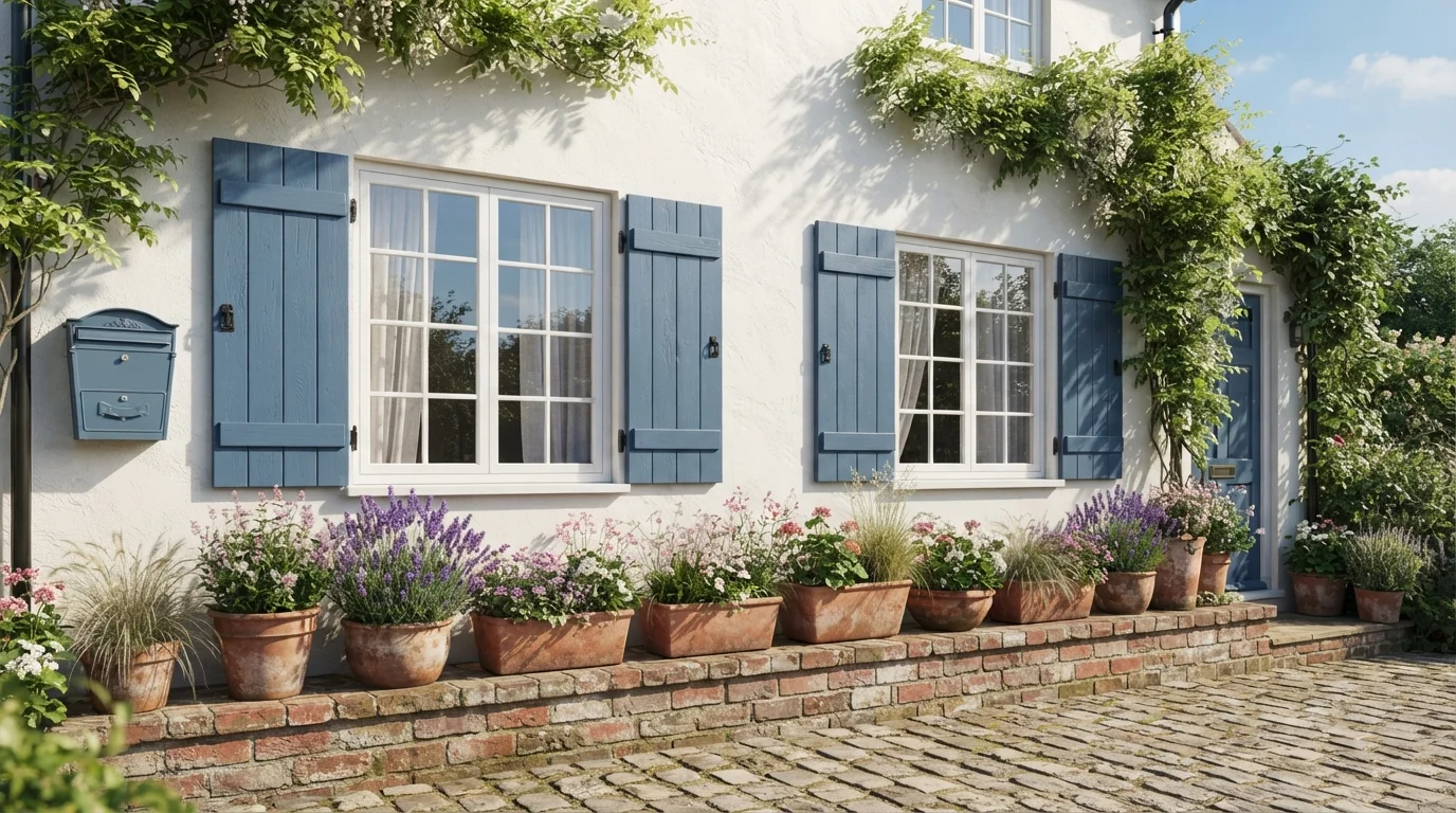 Provencal Blue Shutters — blue shutters painted in Glass Sapphire