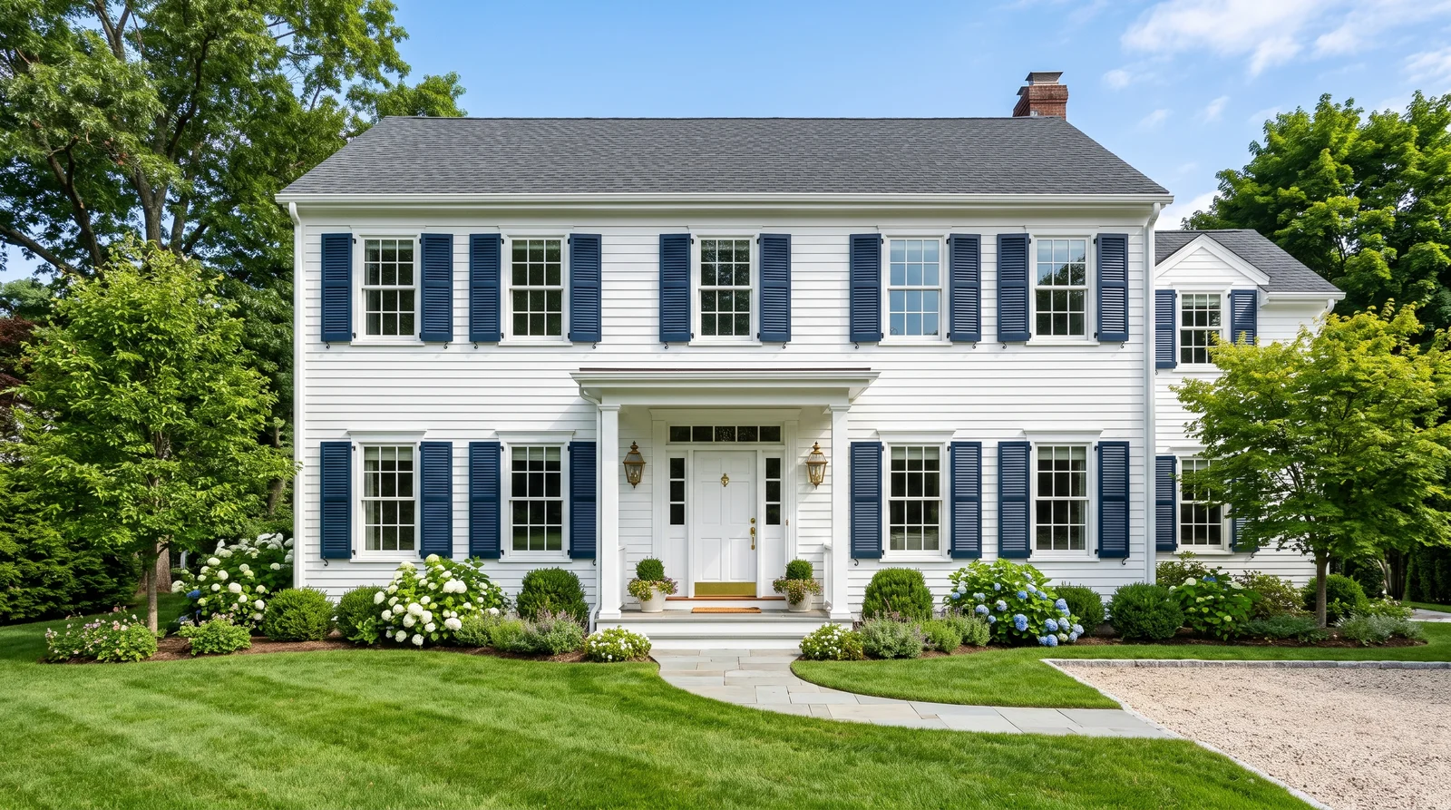 navy as the friendly black — trending shutters colors 2026