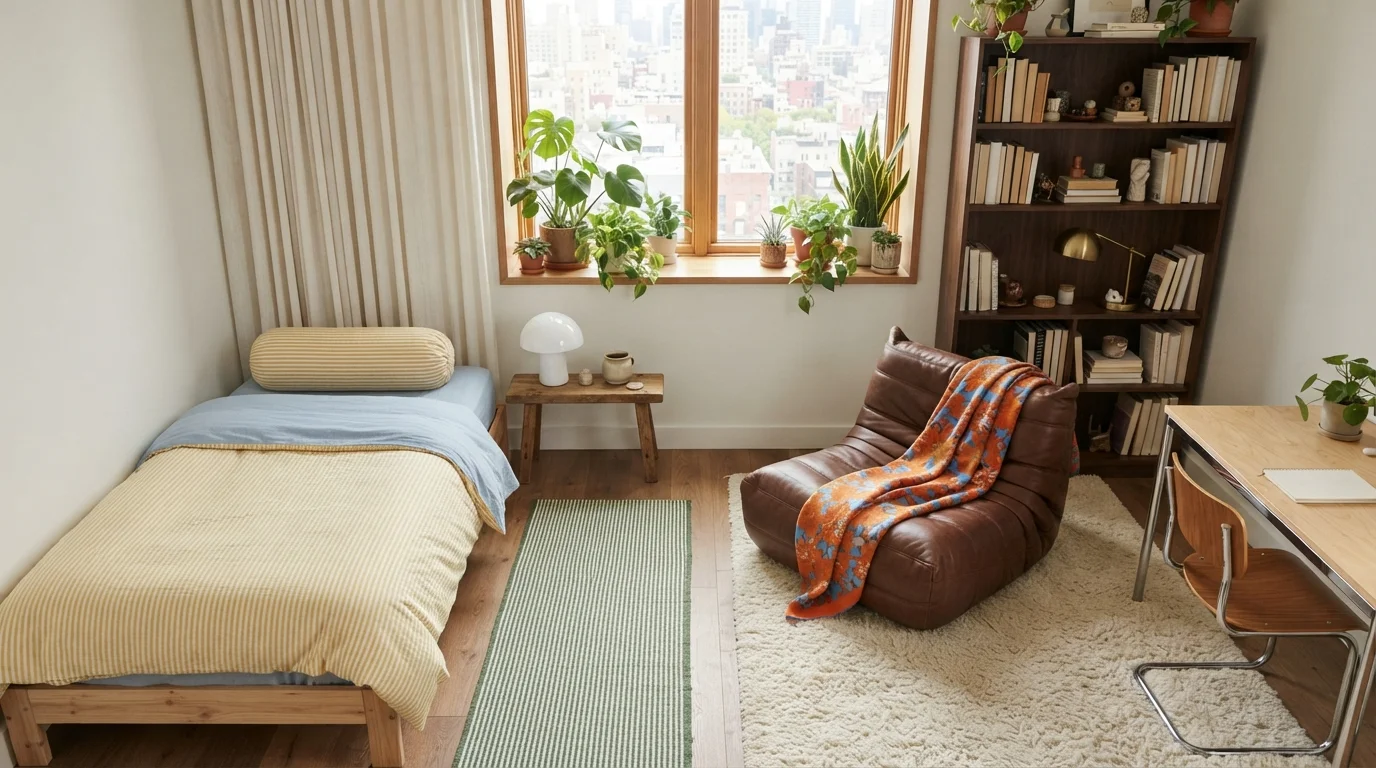 Sunlit Botanical Nook — small bedroom painted in Oyster White