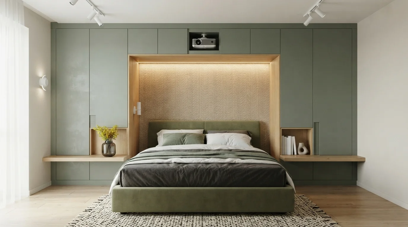Sage Alcove Haven — small bedroom painted in Kale
