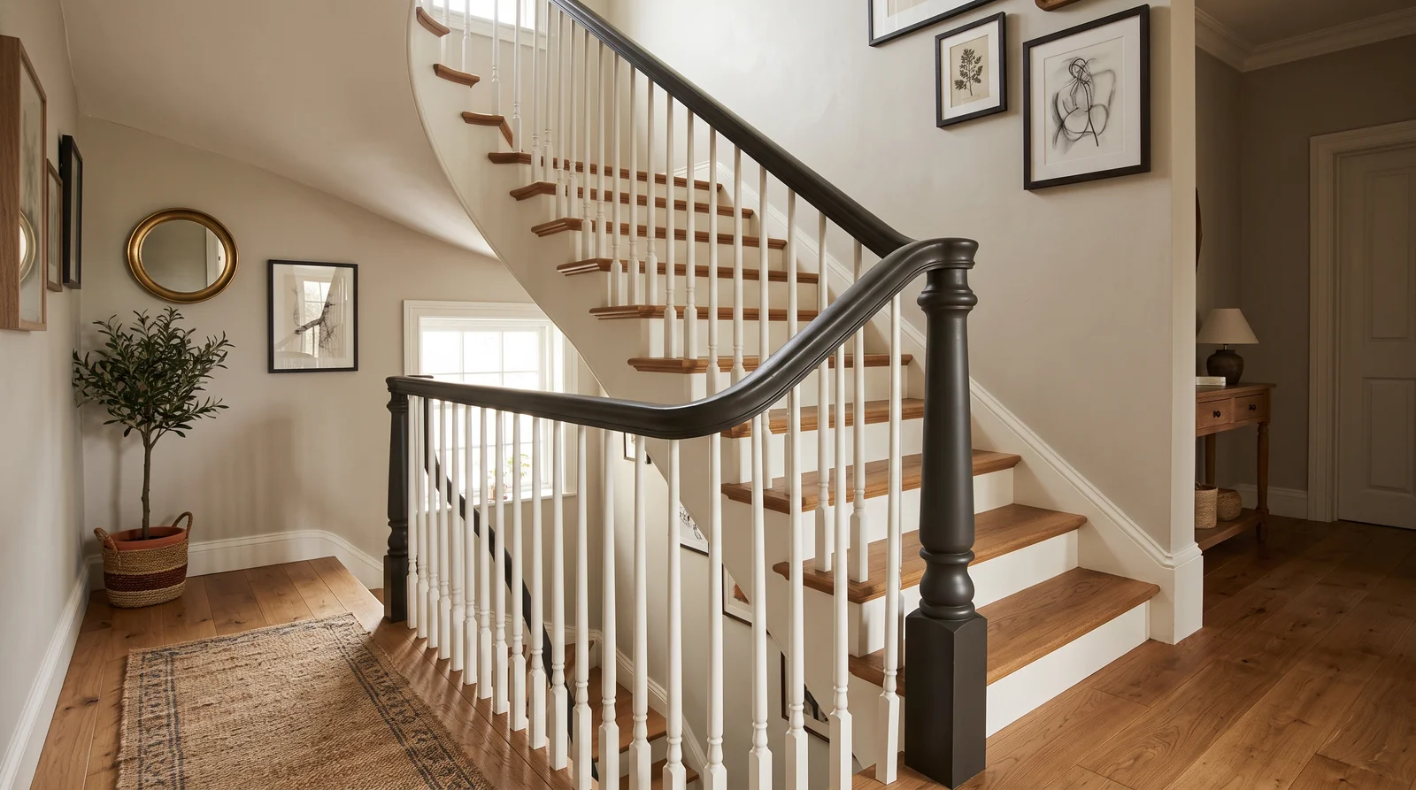 low-sheen, scuff-hiding finishes — trending staircase colors 2026
