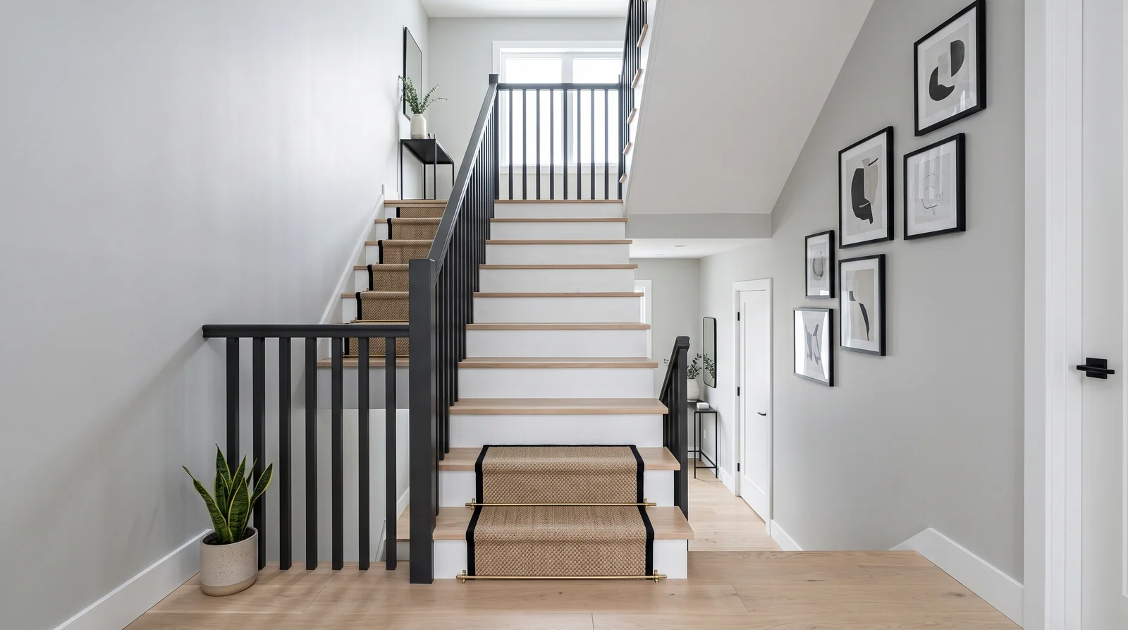 Iron and Mist — staircase painted in Repose Gray