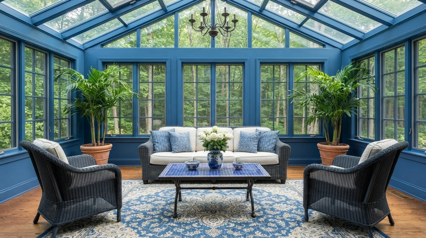 blue sunroom color idea — In the Nick · Valspar