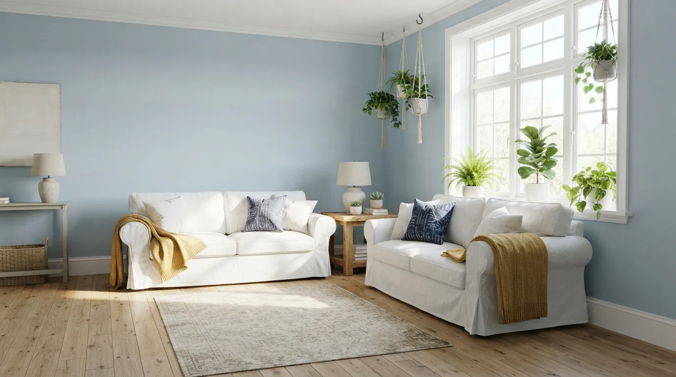 Sunlit Powder Blue — blue sunroom painted in Country Air