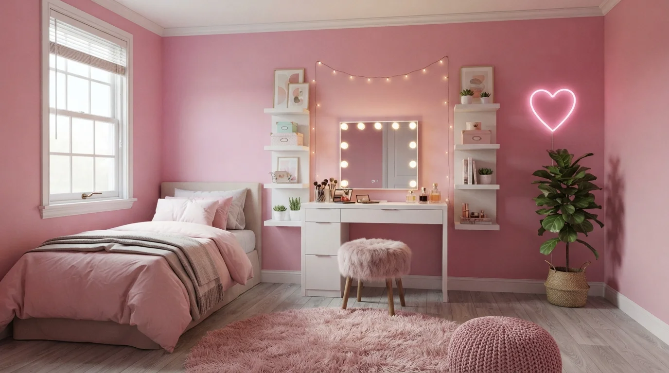 Cotton Candy Haven — pink teen room painted in Pale Berry