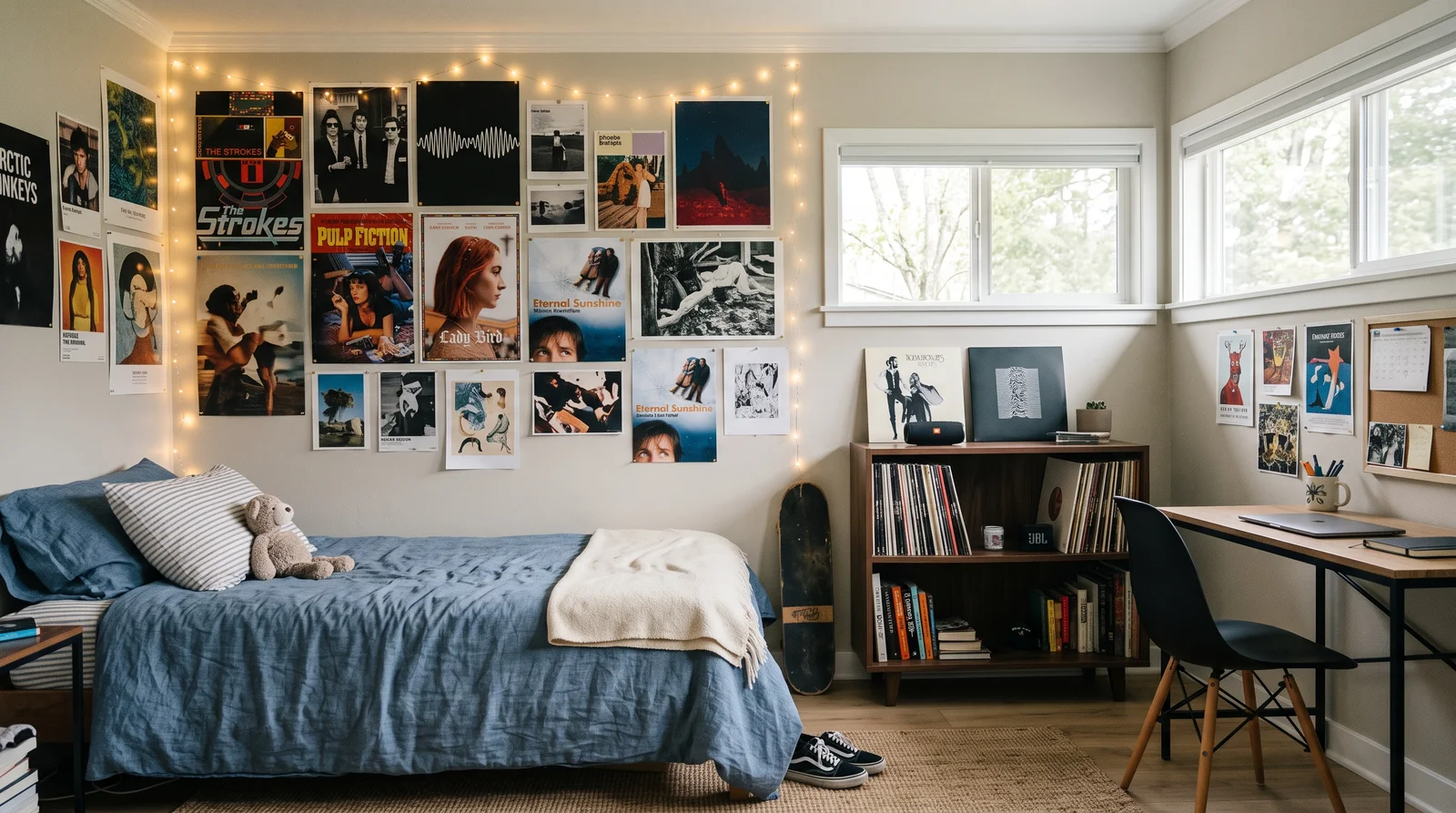 neutral walls, loud everything else — trending teen room colors 2026
