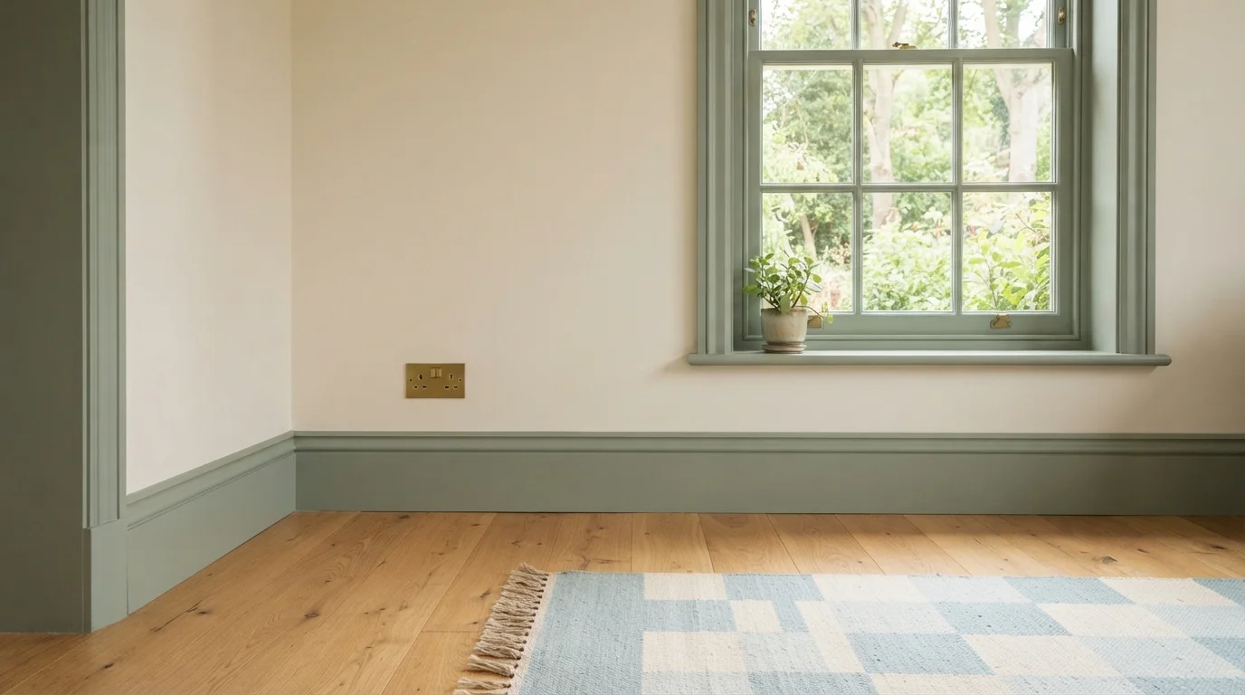Sage Trim Accent — green trim painted in Incognito
