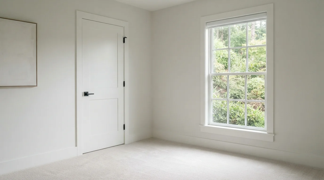 white trim color idea — Luster White · Behr