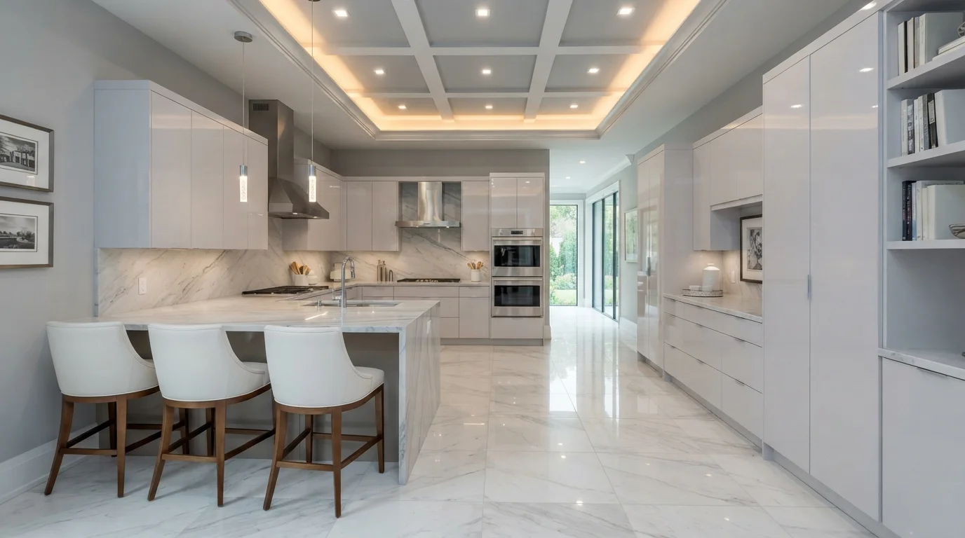Ultra Modern Gloss — white kitchen painted in Sable