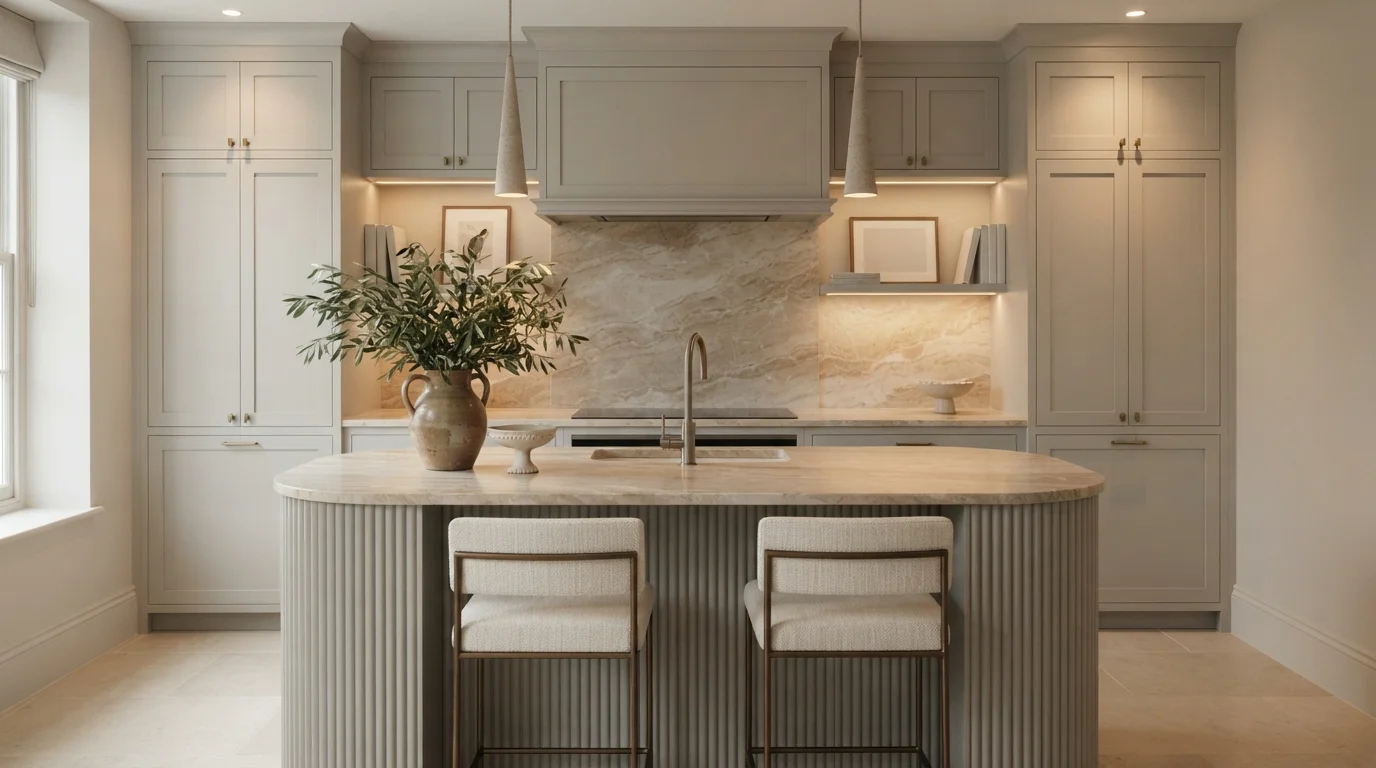 Creamy Stone Serenity — white kitchen painted in Always Neutral