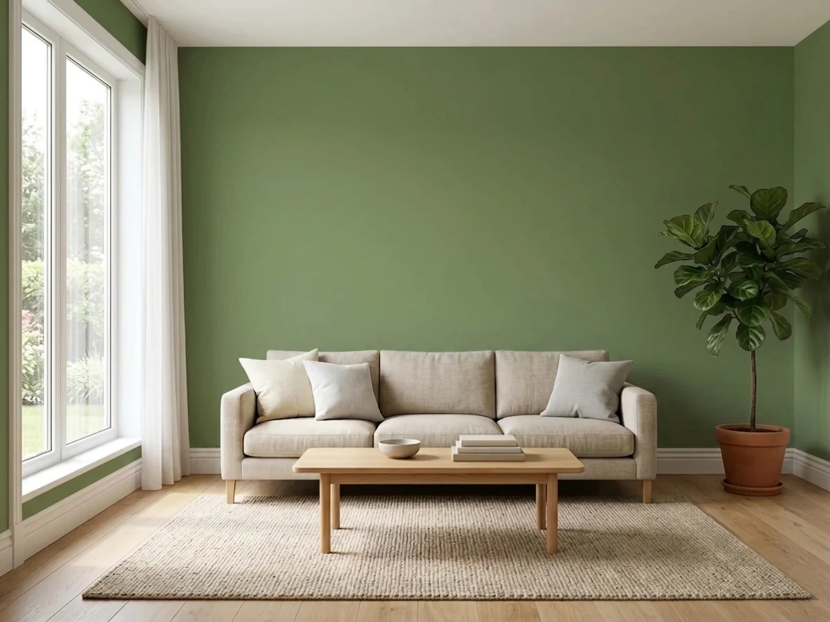 earthy olive statement walls — trending green accent wall colors 2026