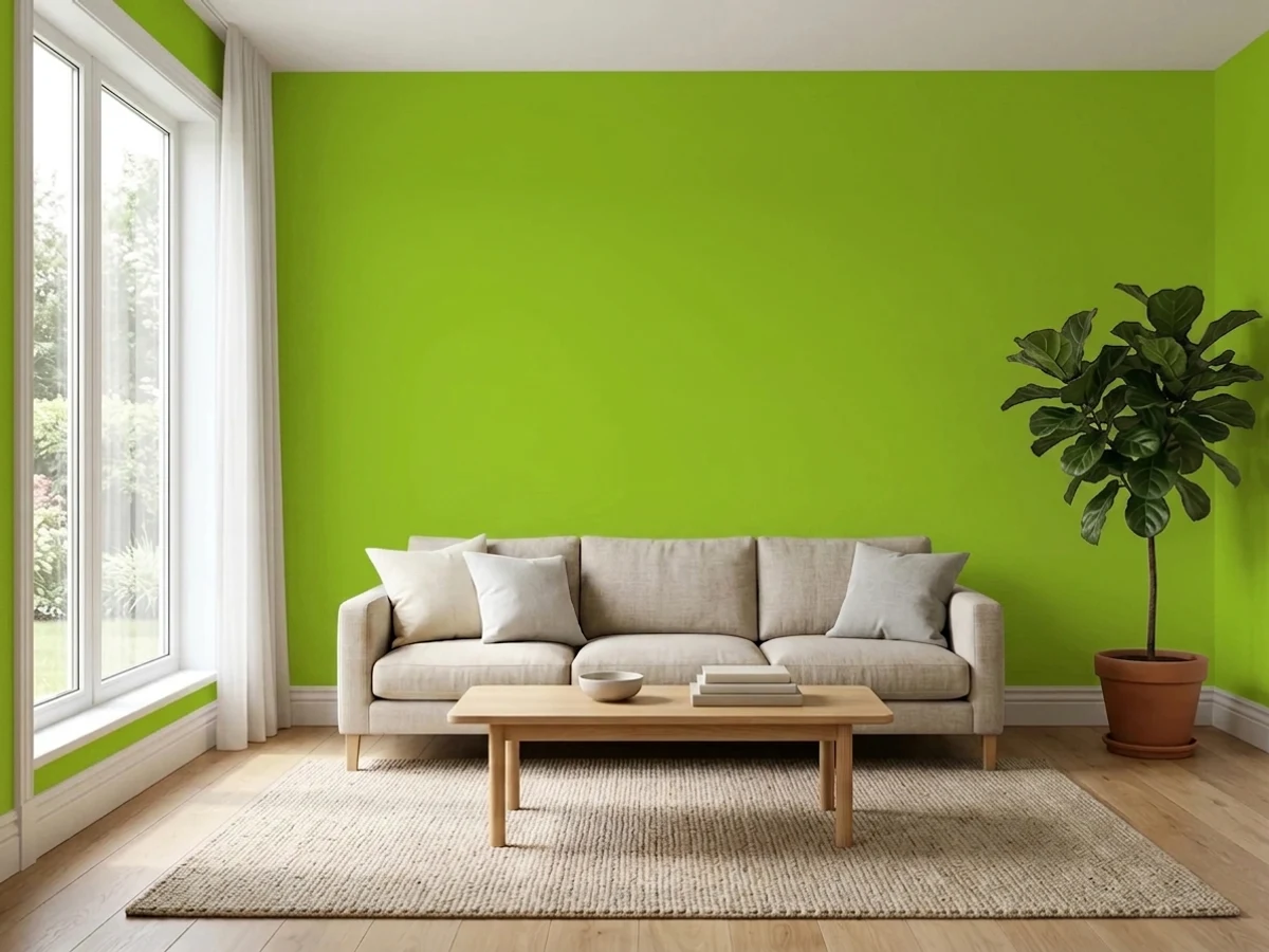 Behr Fresh Apple in a accent wall