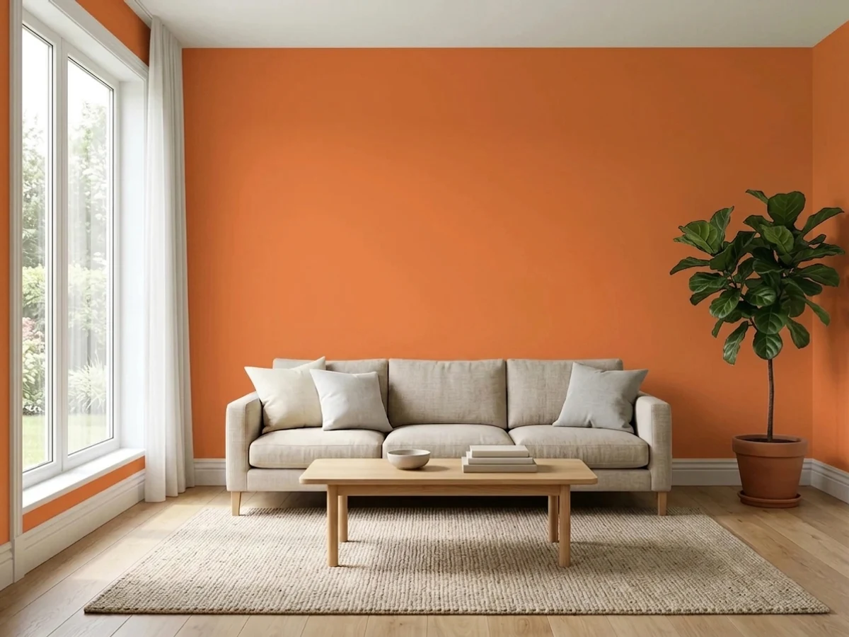 Behr Tart Orange in a accent wall