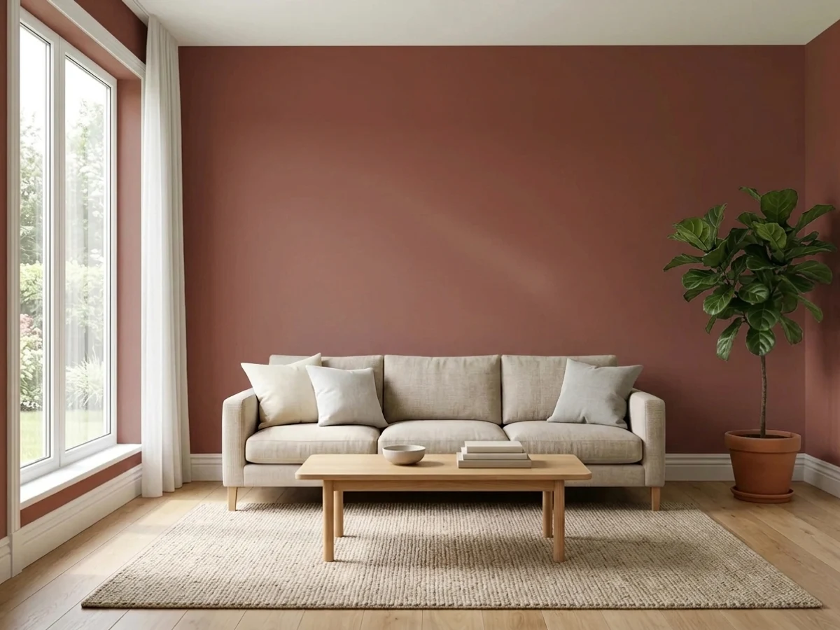 Benjamin Moore Redwood in a accent wall