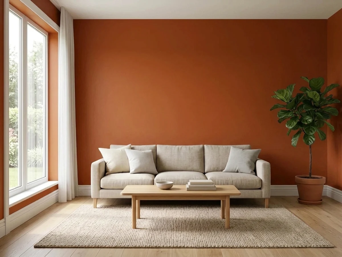 Benjamin Moore Rust in a accent wall