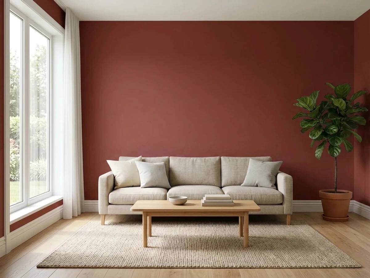 Benjamin Moore Sundried Tomato in a accent wall