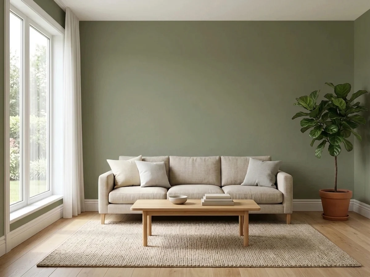 Sherwin-Williams Artichoke in a accent wall