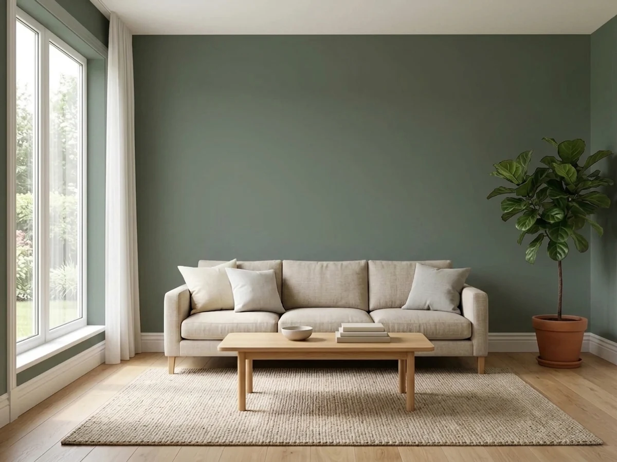 Sherwin-Williams Basil in a accent wall