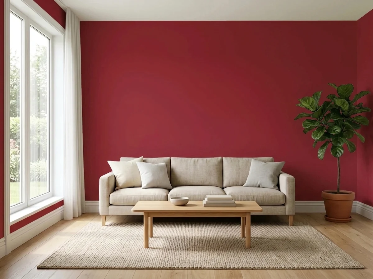 Sherwin-Williams Bold Brick in a accent wall