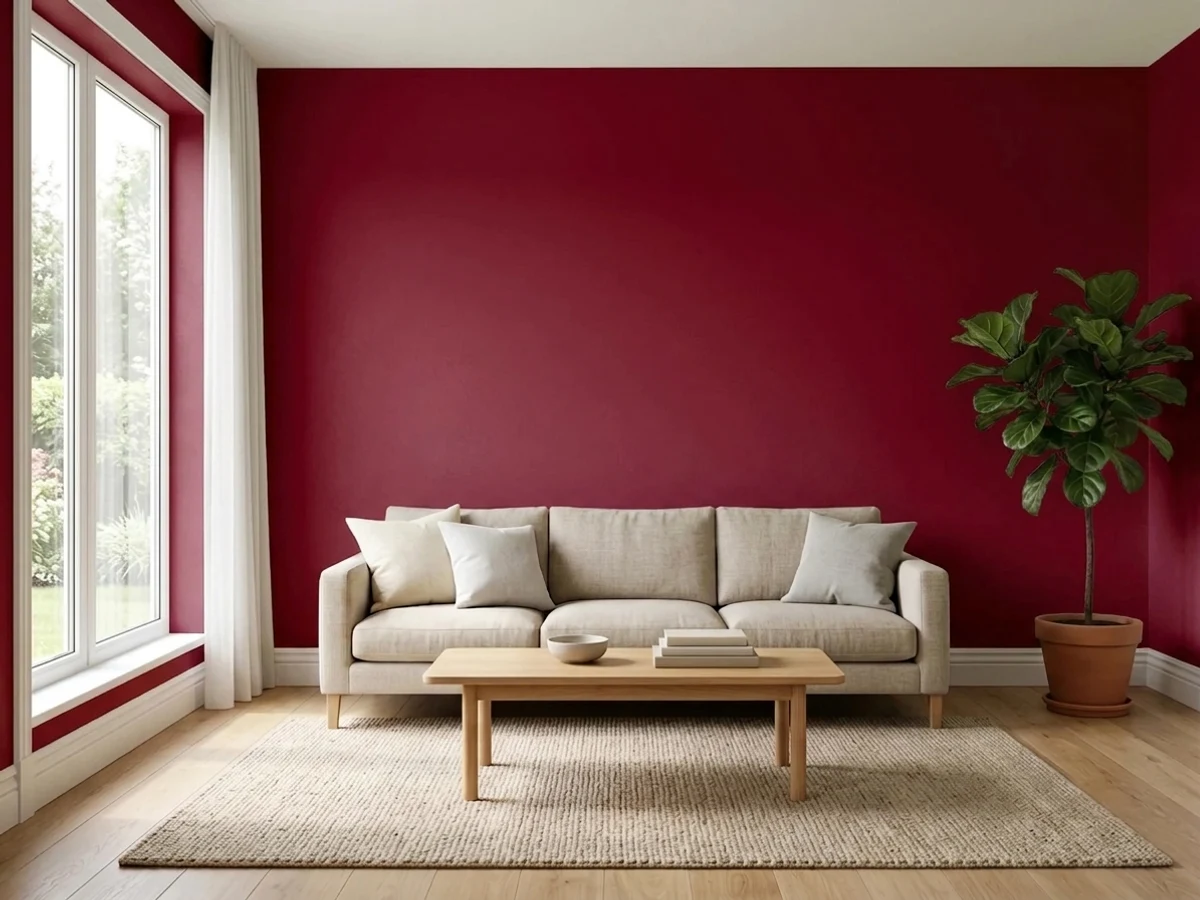 Sherwin-Williams Burgundy in a accent wall