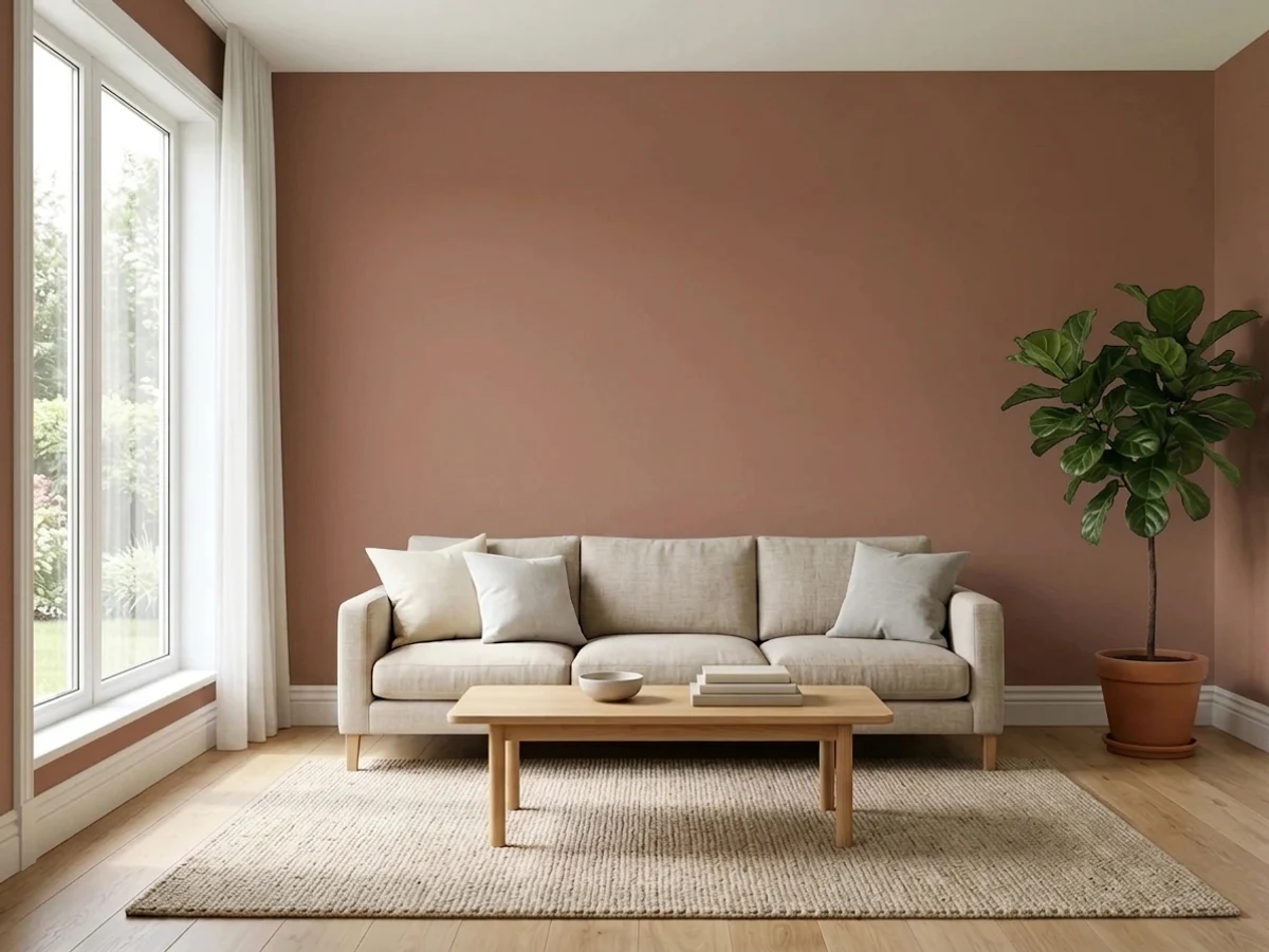 warm clay accent walls — trending brown accent wall colors 2026