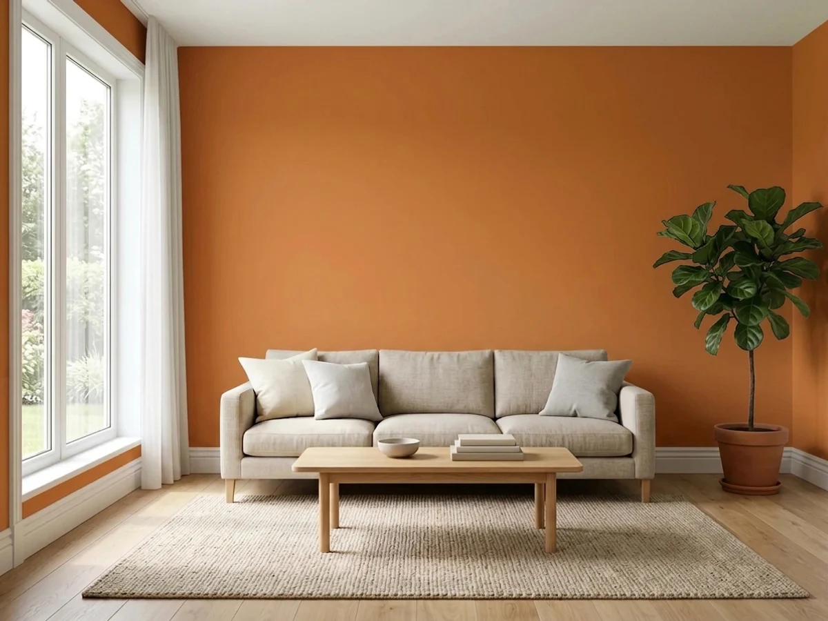 Sherwin-Williams Navel in a accent wall