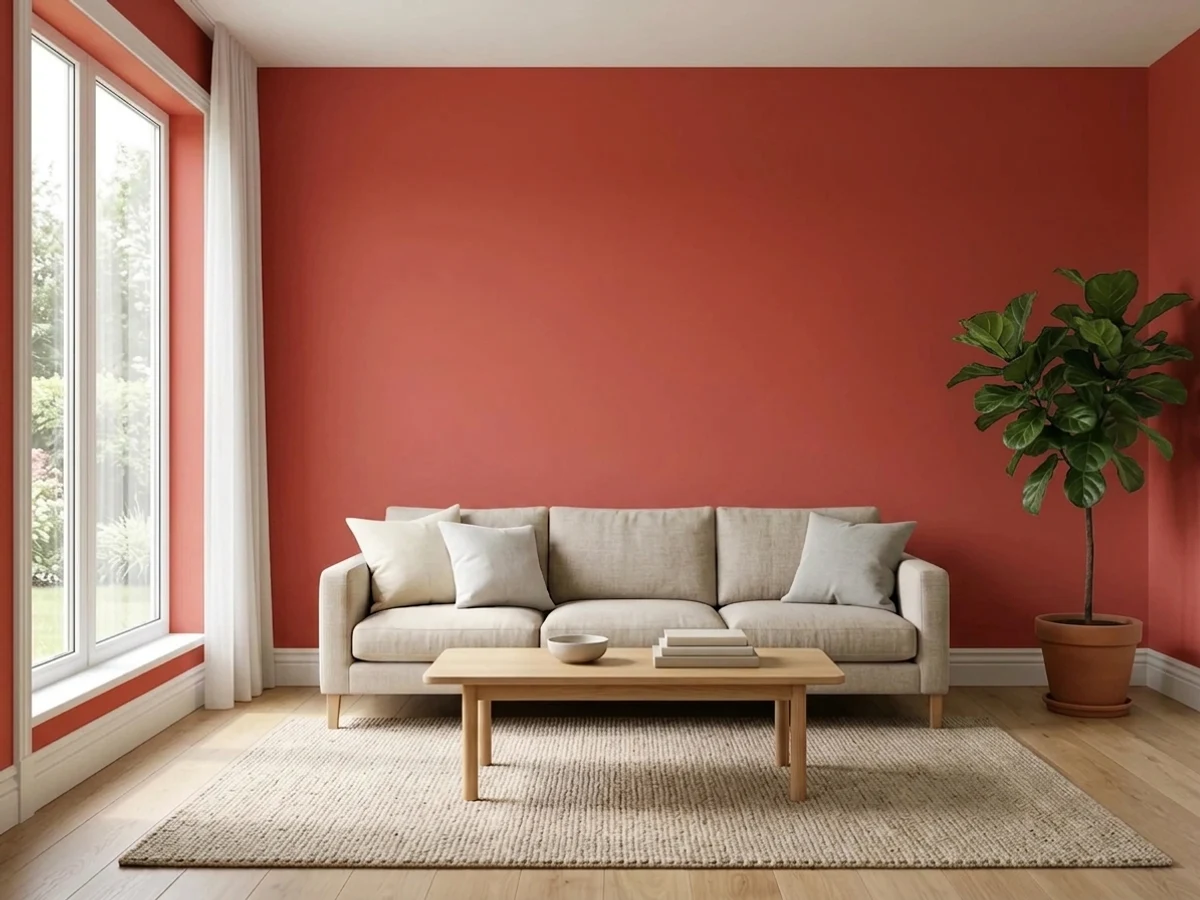 deep brick-red walls — trending red accent wall colors 2026