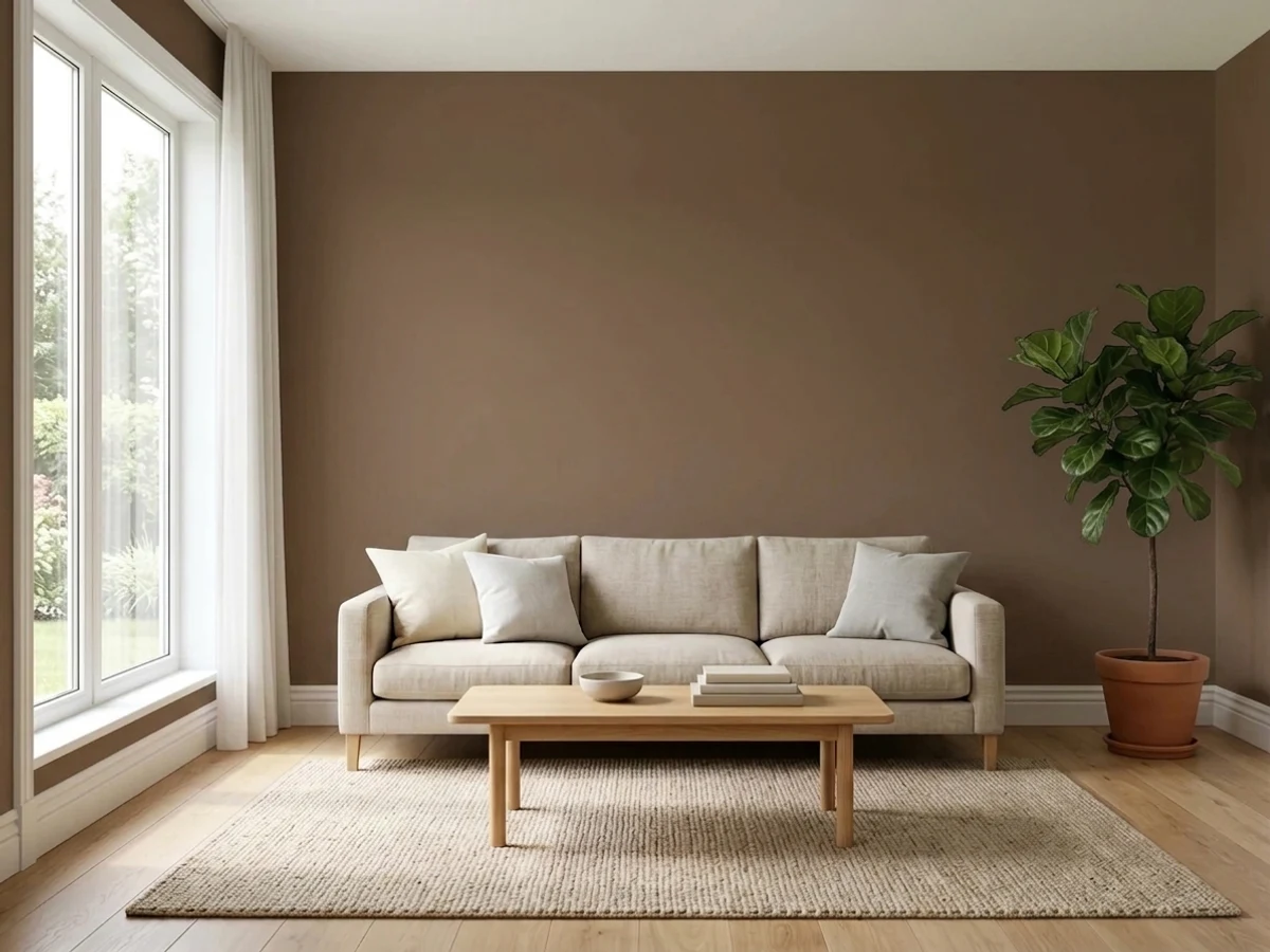 Sherwin-Williams Rookwood Brown in a accent wall
