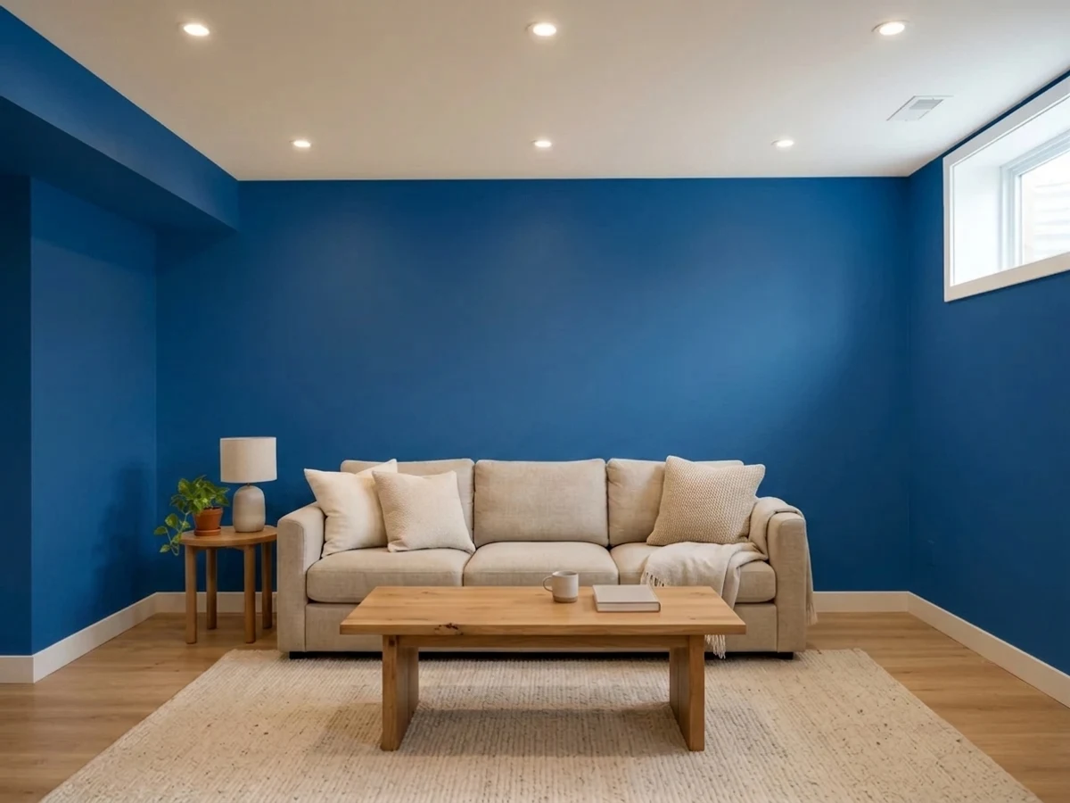 Behr Royal Breeze in a basement
