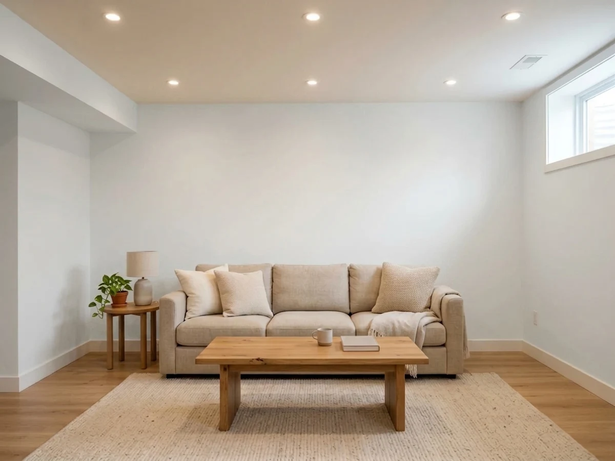 bright diamond white zones — trending white basement colors 2026