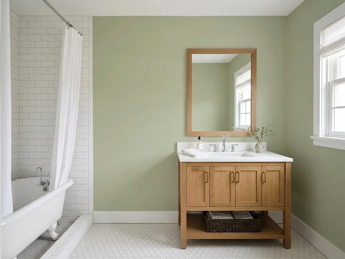 Behr Back To Nature in a bathroom