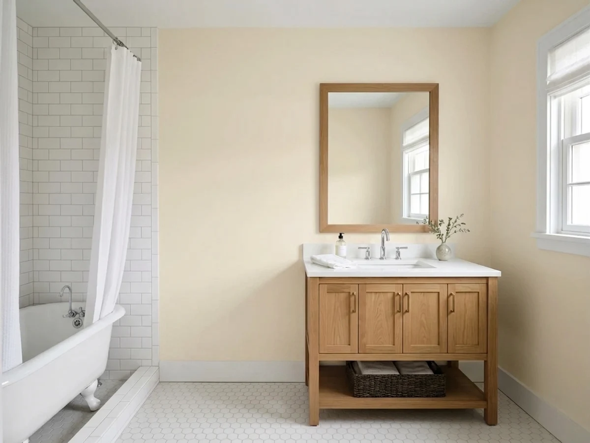 Behr Blank Canvas in a bathroom