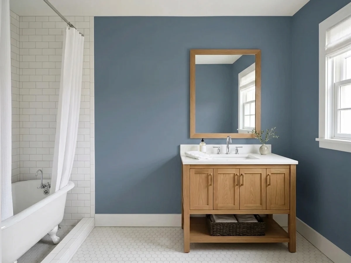 Behr Provence in a bathroom