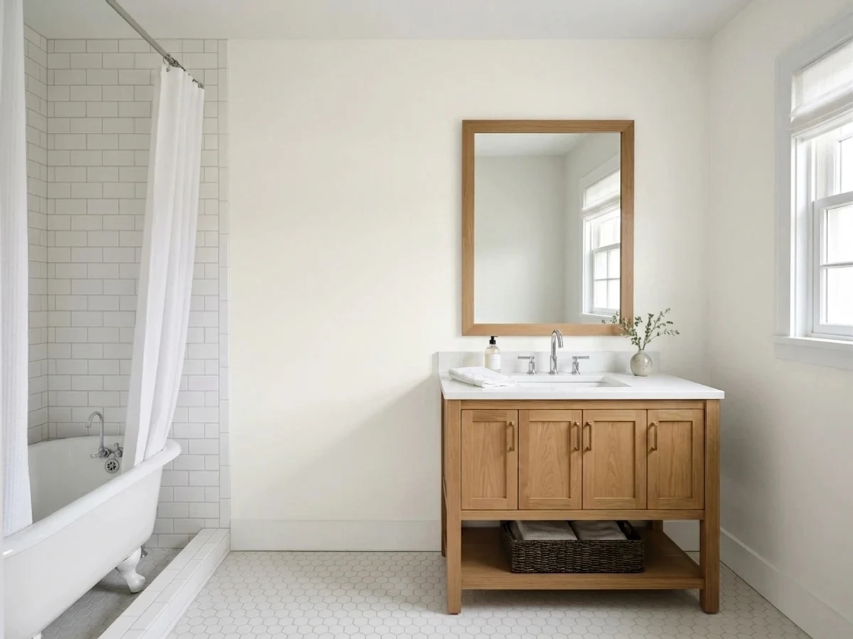 Behr Ultra Pure White in a bathroom