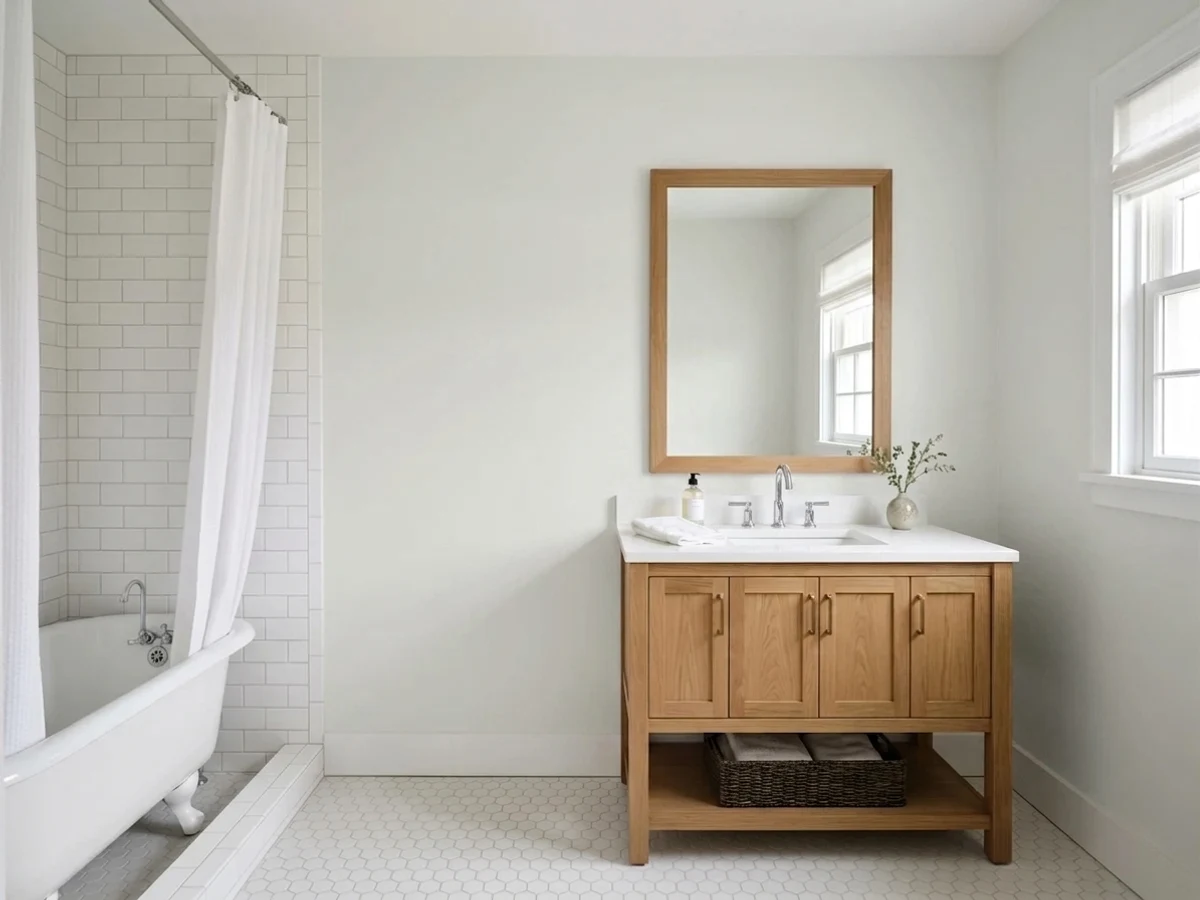 Benjamin Moore Horizon in a bathroom