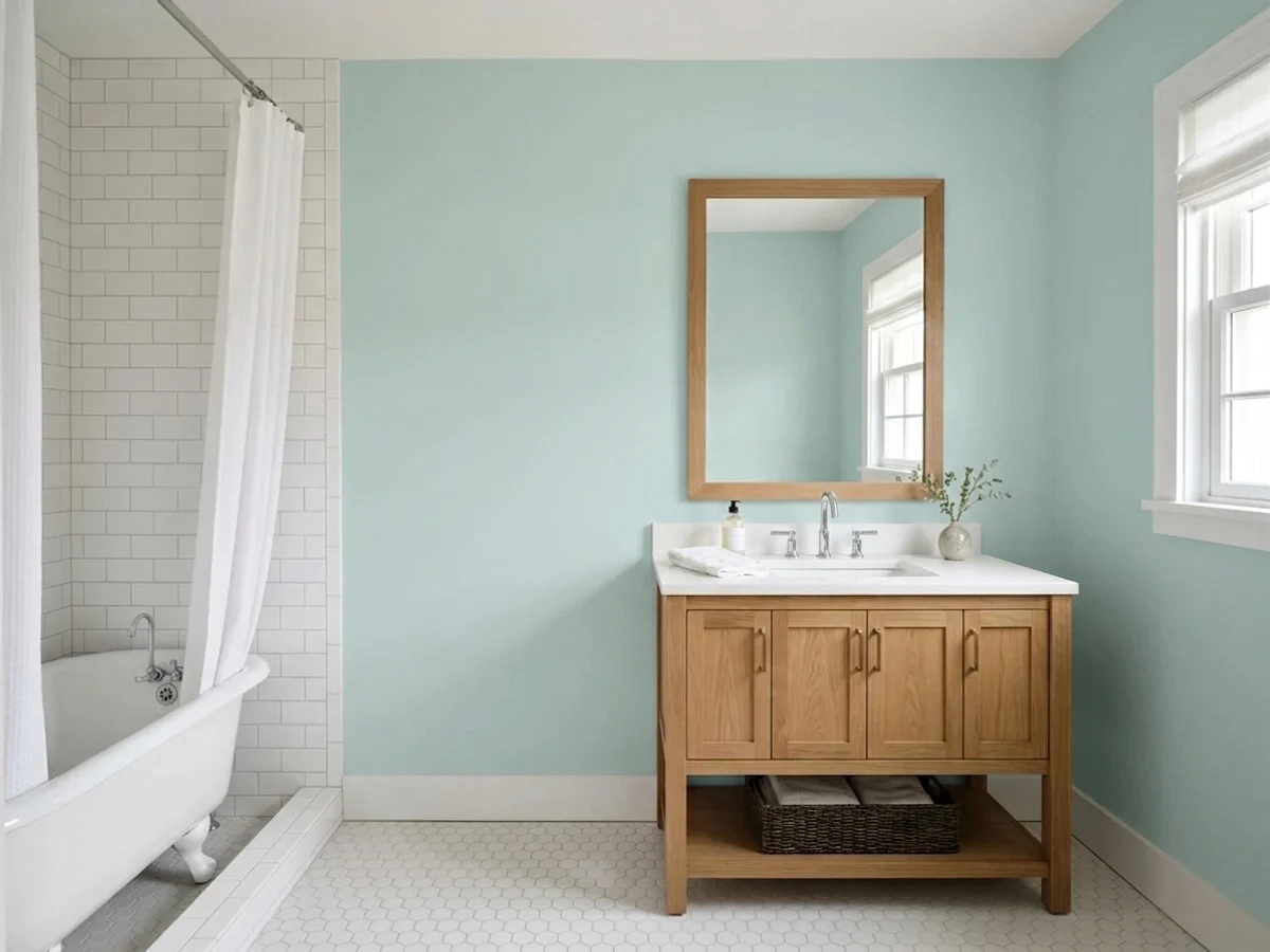 soft spa teal — trending teal bathroom colors 2026