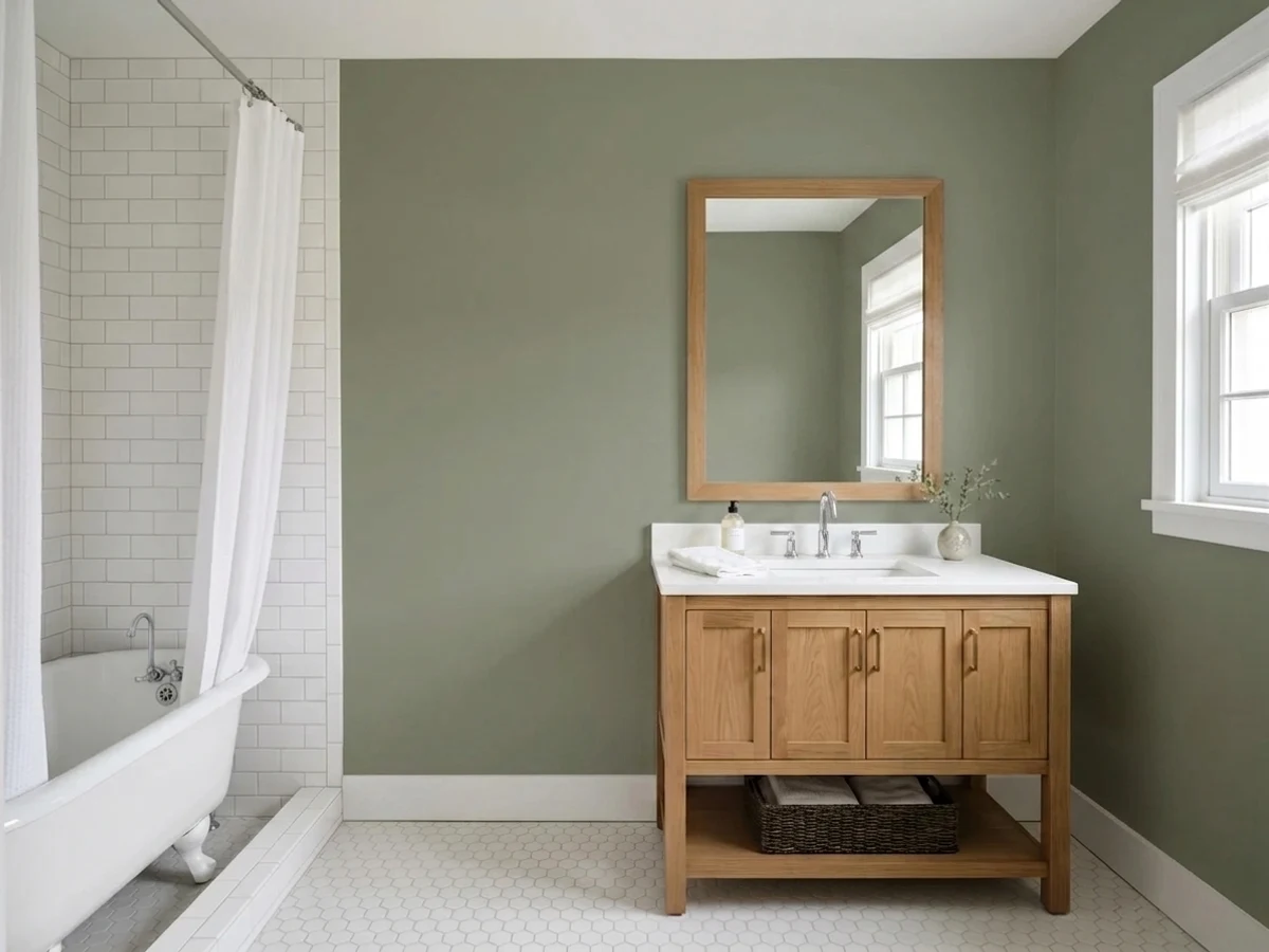 Room painted in Olive Branch