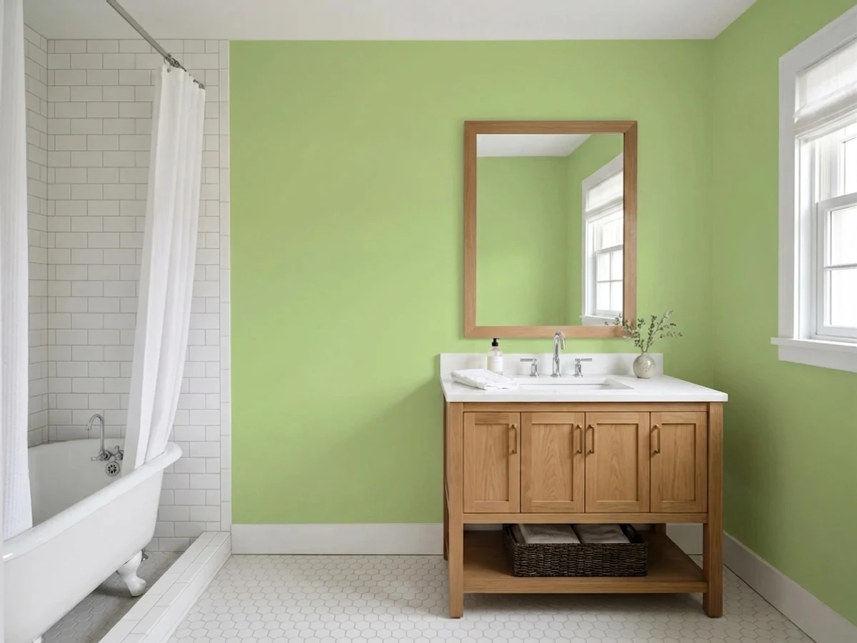 Dunn-Edwards Wasabi in a bathroom