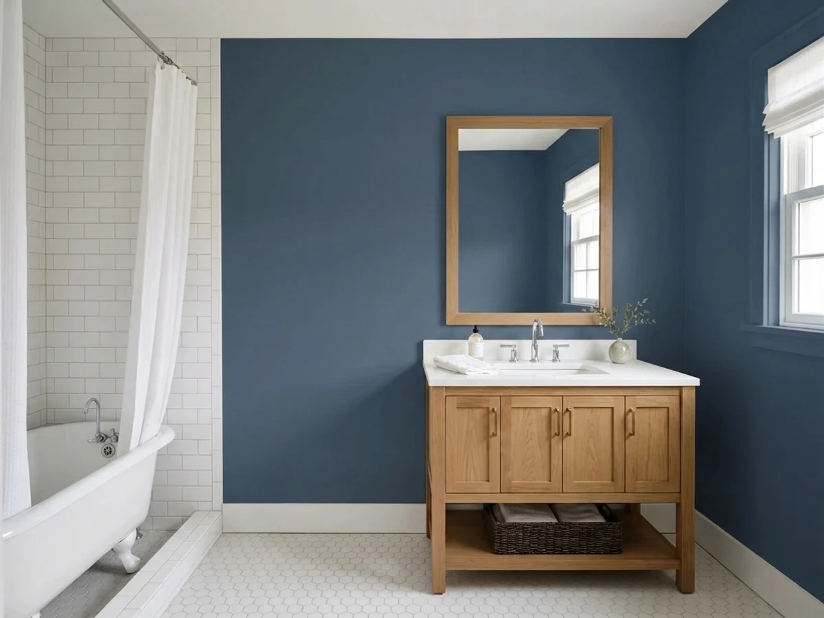 Sherwin-Williams Indigo Batik in a bathroom